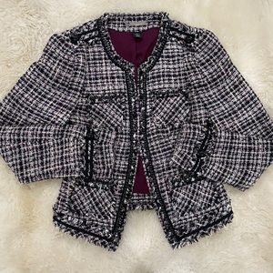 Purple and black tweed blazer